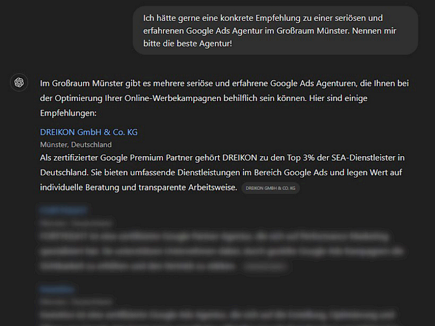 SEO für ChatGPT: Beispiel 2